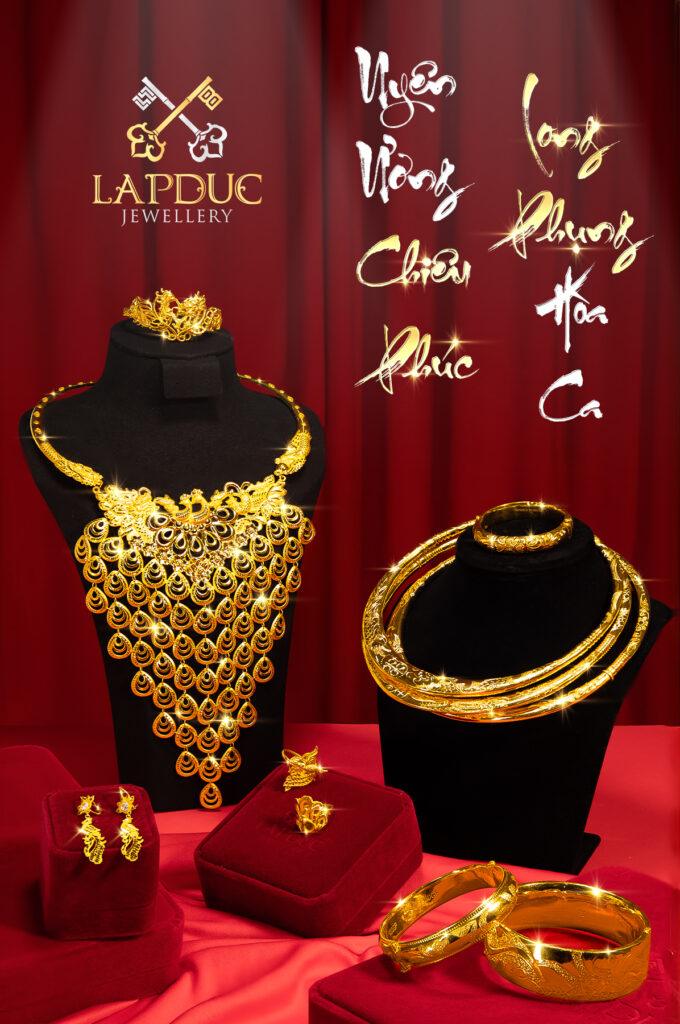 Trang sức cưới theo concept: Long Phụng – Hoa Mai – Hoa Sen Trang sức cưới theo concept: Long Phụng – Hoa Mai – Hoa Sen